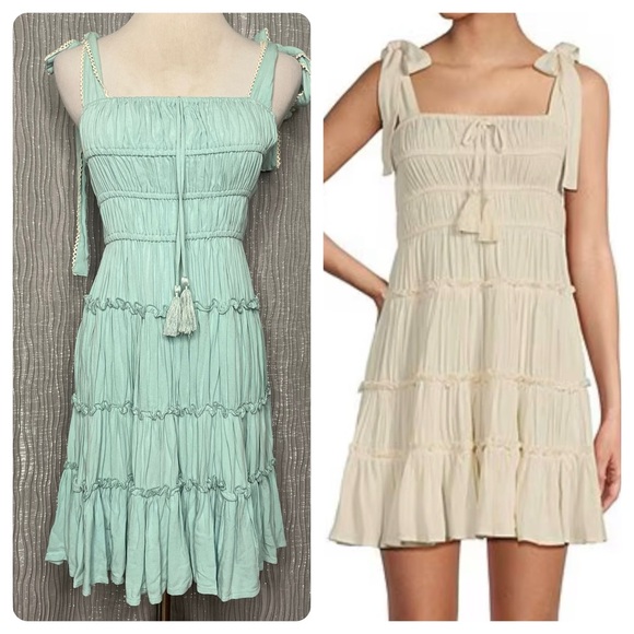 Chelsea & Violet Smocked tiered ruffle mini dress - Picture 1 of 11